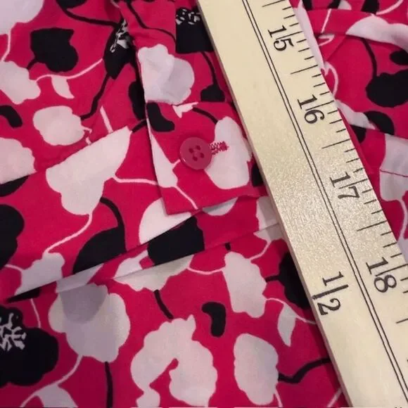 Diane Von Furstenberg Freya Silk Blend Shirt Dress Pink Black Floral Oversized 2 - Picture 15 of 16